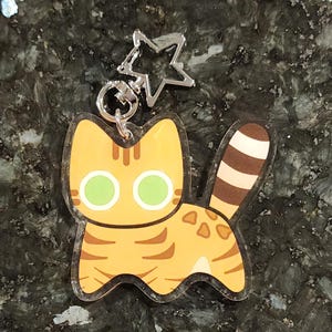 CUTE adorable kitty cat keychain acrylic 2.5&quot;