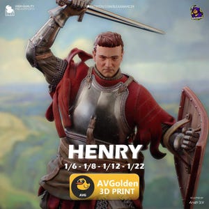 Illustration d'Henri de Skalitz - Kingdom Come: Deliverance II | Figurine 3D | Qualité 16K | Statue | Impression 3D