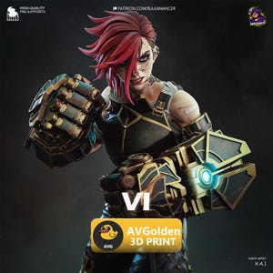 Vi Arcane - League of Legends | 3D Figure | 16K Quality | Statue | 3D Print