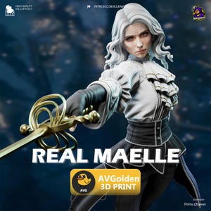 Real Maelle - Clair Obscur Expedition 33 | 3D Figure | 16K Quality | Statue | 3D Printing
