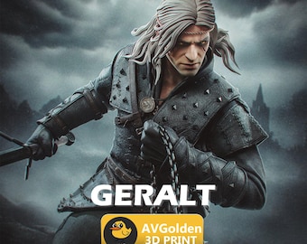 Geralt - The Witcher | 3D Figure | 16K Quality | Statue | 3D Printing