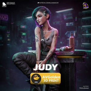 Judy Álvarez - Cyberpunk 2077 | 3D Figure | 16K Quality | Statue | 3D Printing image 1