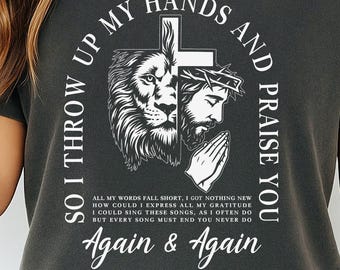 Jesus So I Throw up My Hands And Praise You Again & Again Png: Jesus Lion Cross Christian PNG-Christian Inspirational Png(Digital Download)