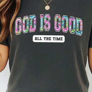 Jesus God Is Good PNG: Christian Colorful Lettering, Bible Verse-Christian Religious Design-Christian Inspirational Png-Digital Download png
