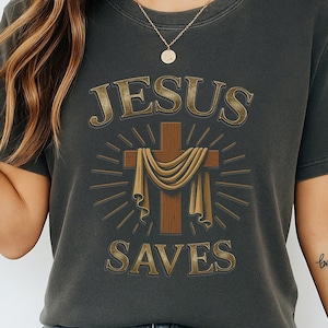 Jesus Saves PNG: Christian Scripture Cross & Nails Design-Bible Verse Sublimation Png-Christian Inspirational Png (Digital Download Png)