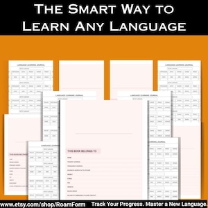 Language study plan, Study Stickers, language tracker, language planner, language journal, language templates, language notebook