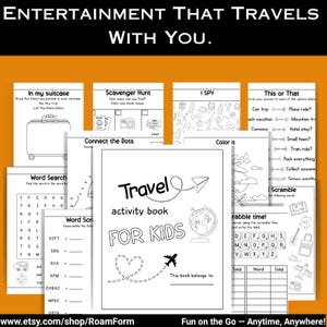 Travel Activity Book, Family Road Trip, Kids Road Trip Games, Road Trip Activities, Road Trip Planner, Summer Travel Games, Travel Pack Kids