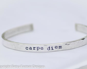 Solid Sterling Silver Cuff  Bracelet - Hand Stamped - Personalized - Custom Made - by Betsy Farmer Designs - Handmade