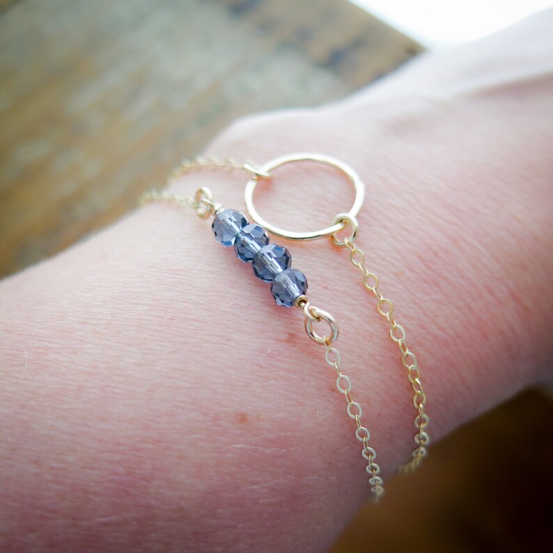 Karma Bracelet Dainty Circle Jewelry 14k Gold Fill or Etsy