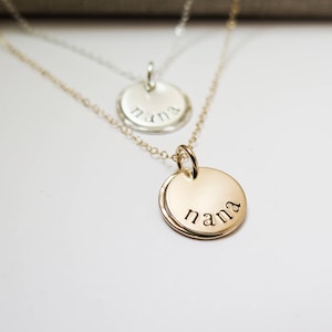 Nana Necklace Hand Stamped Sterling Silver Simple Mothers Day Gift Present for Nana image 1