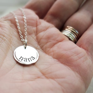 Nana Necklace Hand Stamped Sterling Silver Simple Gift Present for Nana for Mothers Day image 2