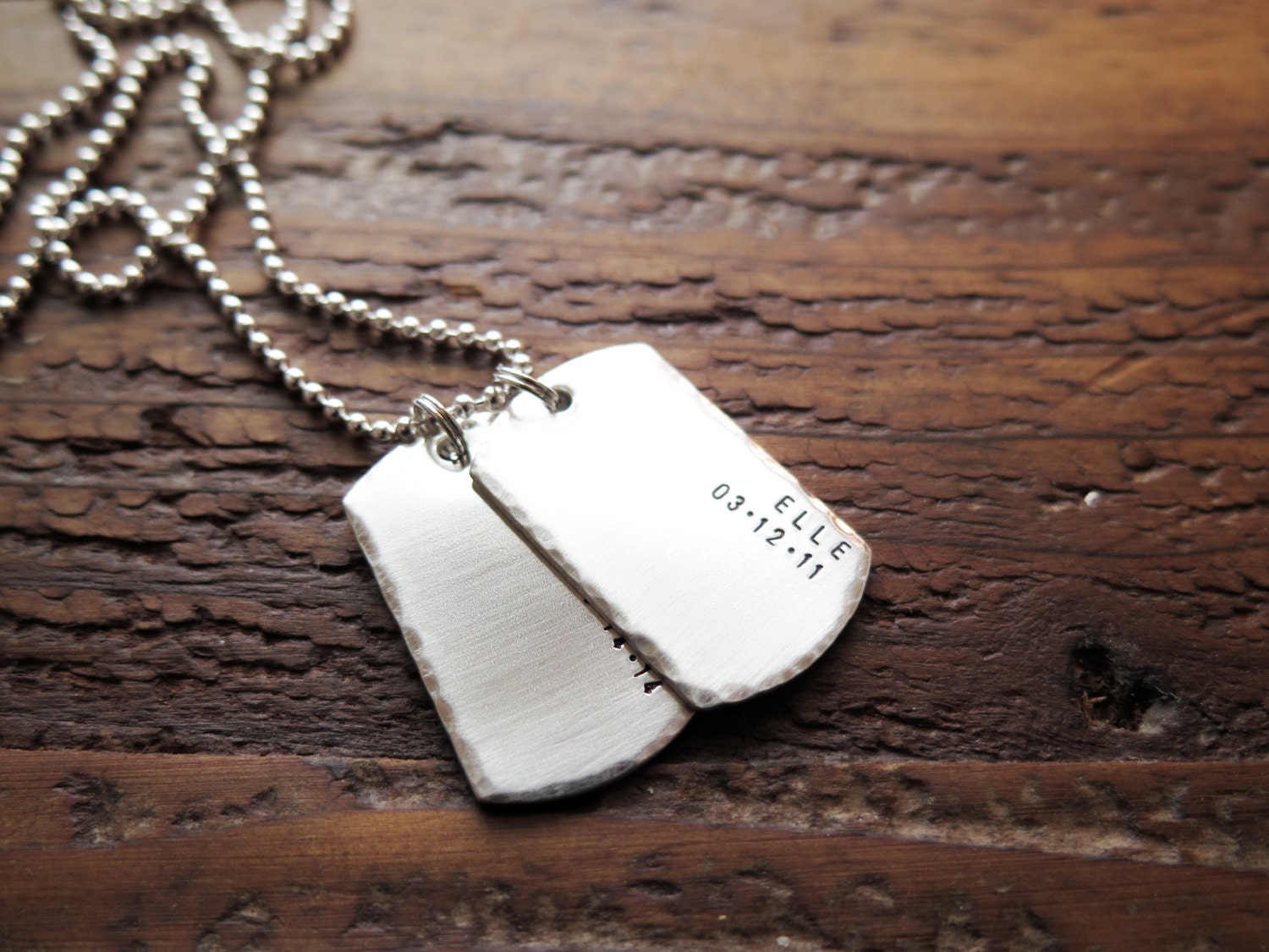 Extra Large Plain, Blank Dog Tag Pendant, Charm in Sterling Silver