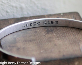 Solid Sterling Silver Cuff Bracelet - Hand Stamped - Personalized - Custom made by Betsy Farmer Designs