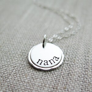 Nana Necklace Hand Stamped Sterling Silver Simple Mothers Day Gift Present for Nana image 3