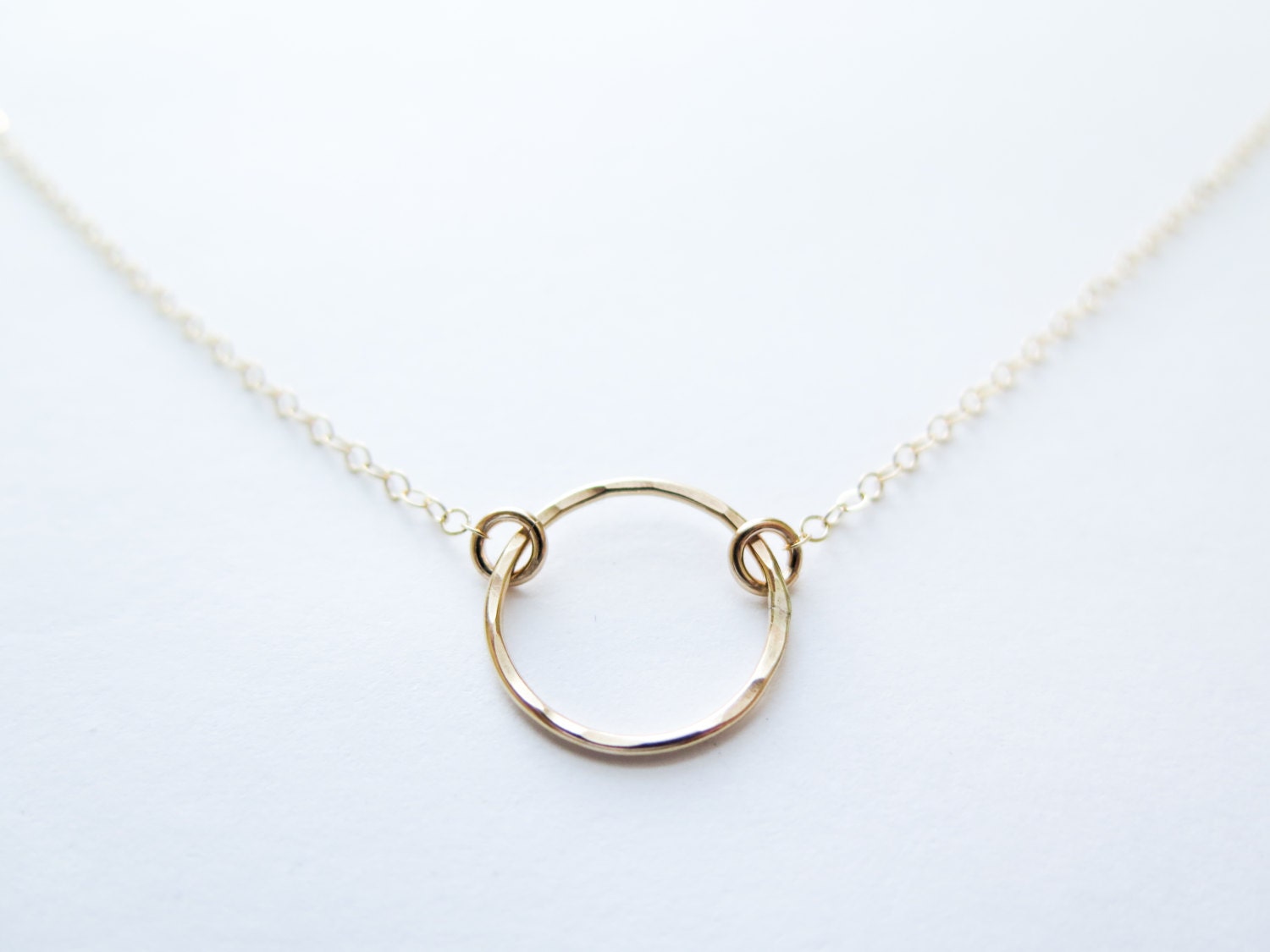 Karma Necklace Dainty Circle Necklace 14k Gold Fill or Etsy