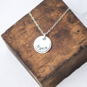 Nana Necklace Hand Stamped Sterling Silver Simple Gift Present for Nana for Mothers Day image 4