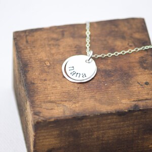 Nana Necklace Hand Stamped Sterling Silver Simple Gift Present for Nana for Mothers Day image 5