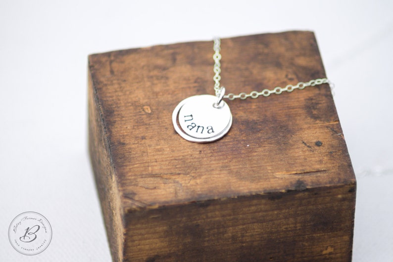 Nana Necklace Hand Stamped Sterling Silver Simple Gift Present for Nana for Mothers Day image 5