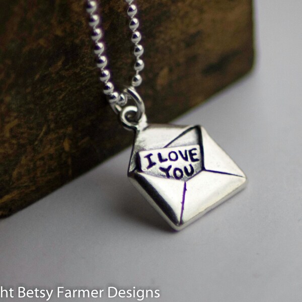 Love Letter Necklace - Sterling Silver -  I love you Jewelry