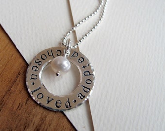 Adoption Necklace - Hand Stamped Sterling Slver