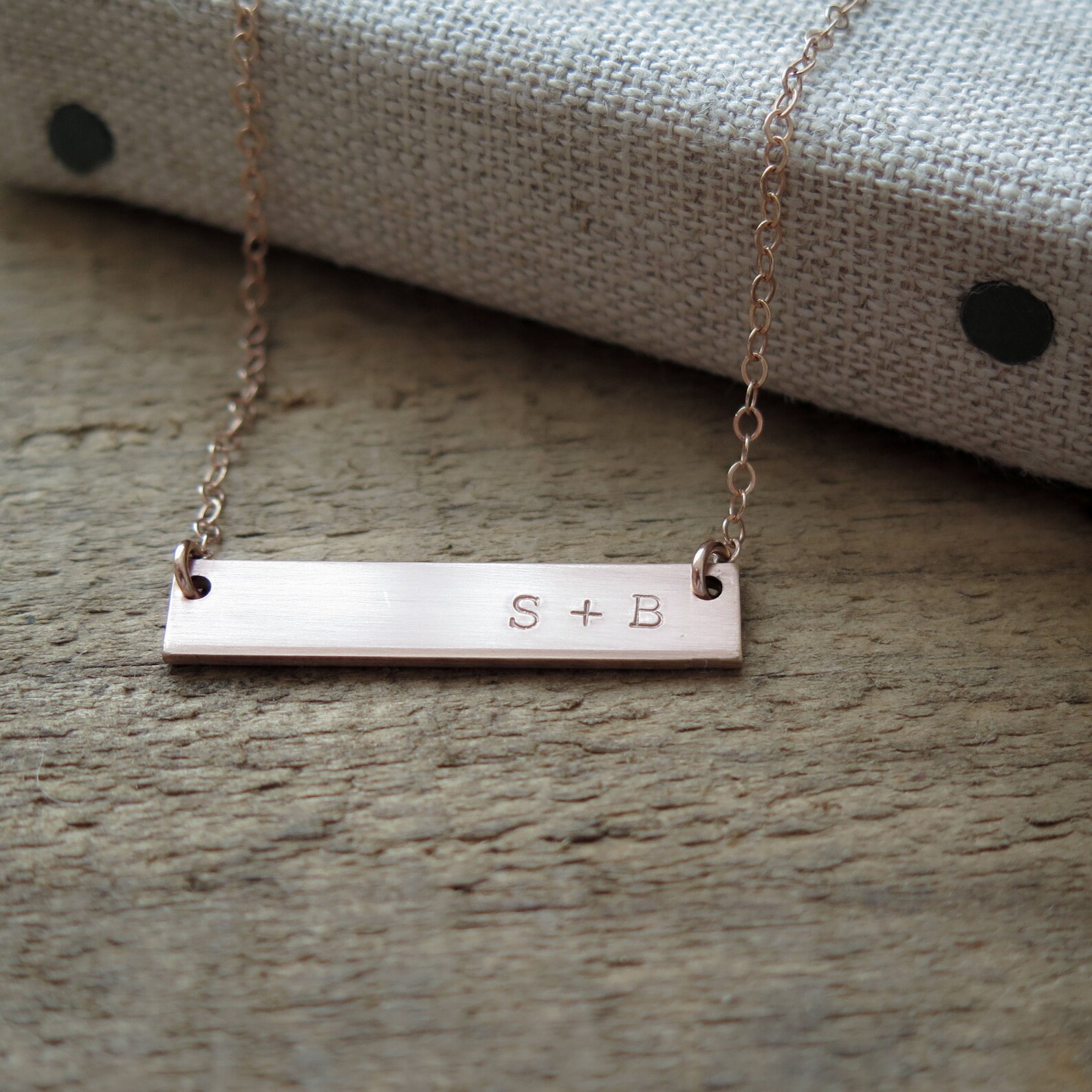 Double Sided Gold Bar Necklace 14k Gold Fill Reversible Etsy