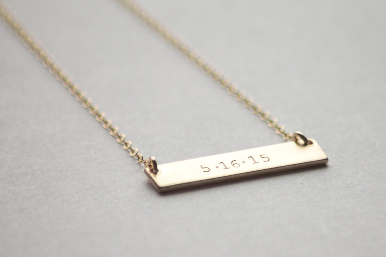 Double Sided Gold Bar Necklace 14k Gold Fill Reversible Etsy