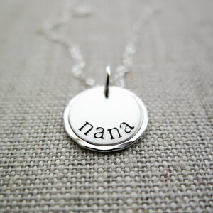 Nana Necklace Hand Stamped Sterling Silver Simple Gift Present for Nana for Mothers Day image 3