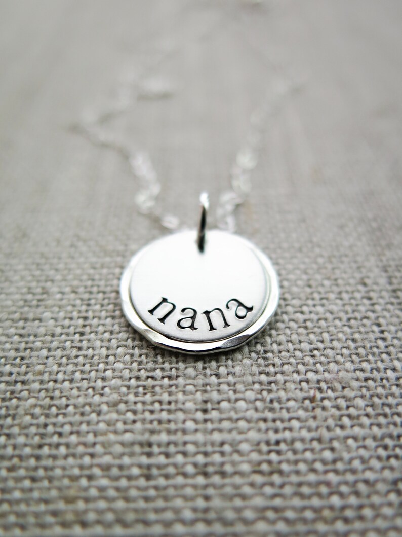 Nana Necklace Hand Stamped Sterling Silver Simple Gift Present for Nana for Mothers Day image 3