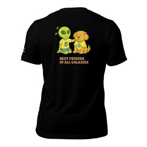 Best Friends in All Galaxies – Alien & Dog T-Shirt | 宇宙人と犬の癒し系Tシャツ | HONI LIMA