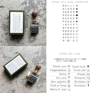 Perpetual Calendar rubber stamp Mizushima , Rotary Date Typewriter / ENG stamp image 10