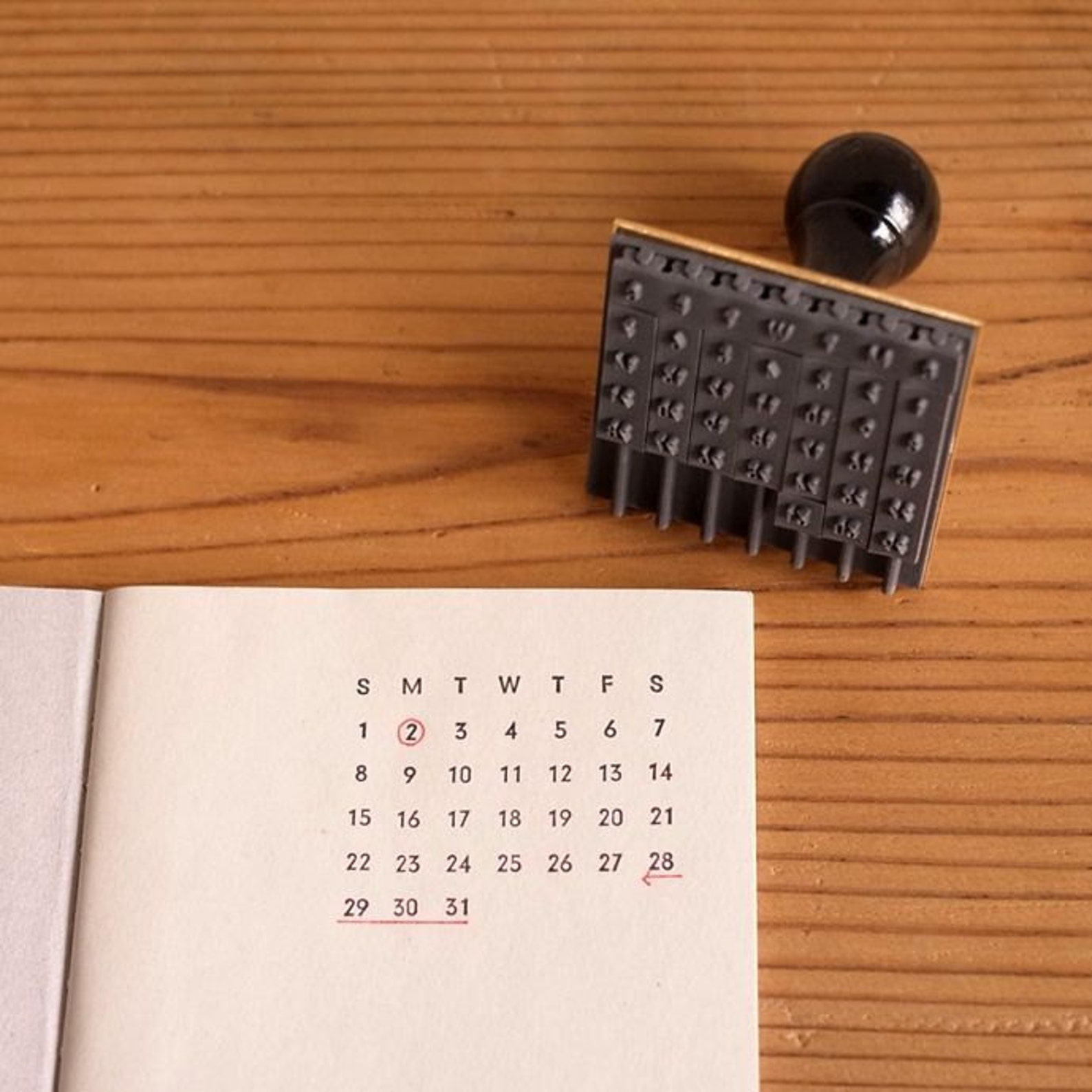 Mizushima Perpetual Calendar / Rotary rubber stamp Etsy