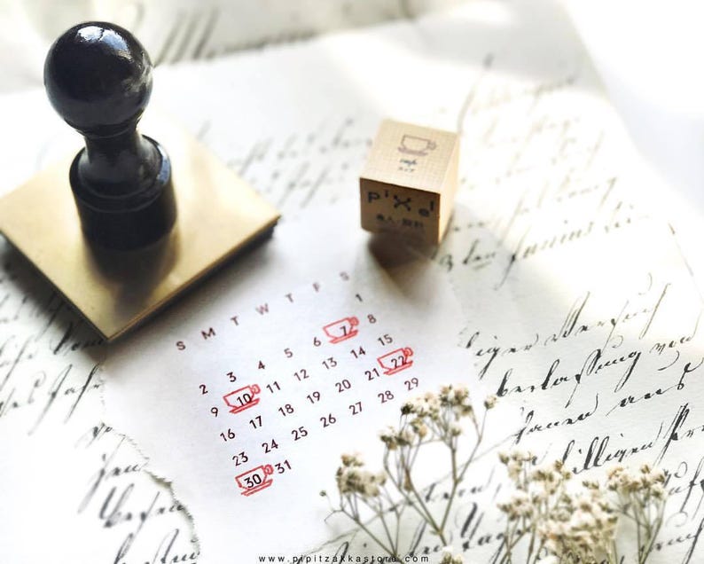 Mizushima Perpetual Calendar / Rotary rubber stamp Etsy
