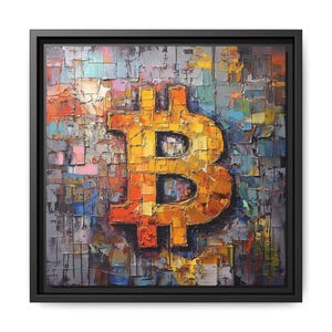 Bitcoin Canvas Art, Digital Gold, Abstract Bitcoin Painting Canvas, Cryptocurrency Art, Modern Bitcoin Wall Decor