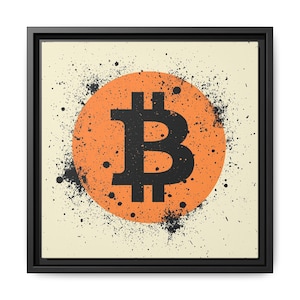 Bitcoin Canvas Art, Bitcoin Revolution Canvas, Grunge Crypto Art, Digital Currency Symbol, Modern Bitcoin Wall Decor