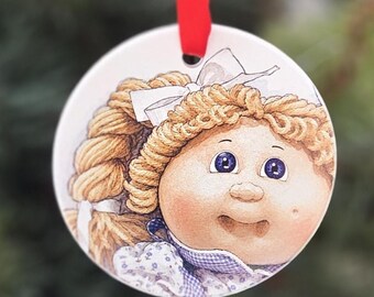 80s Doll Ornament | Retro Toy Christmas Ornament | 3" Ceramic Christmas Tree Decoration | 80s Nostalgia Gift | Vintage Holiday Decor