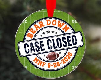 Chicago Football Ornament, Bears, Case Closed