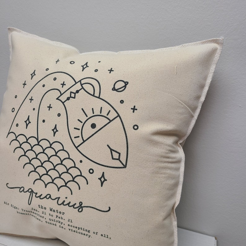 Aquarius Astrology Horoscope Zodiac Sign Accent Pillow Pillow Etsy