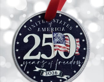 America- 250 Years of Freedom Ceramic Ornament