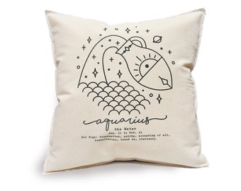 Aquarius Astrology Horoscope Zodiac Sign accent pillow, pillow cover