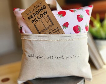 Wild Spirit, Reading Pillow, Tablet Pillow, strawberry print