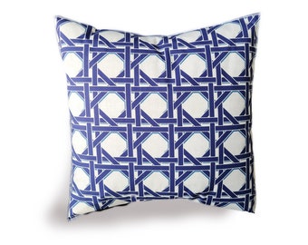 Cane pattern Royal blue -  18x18 Accent Pillow