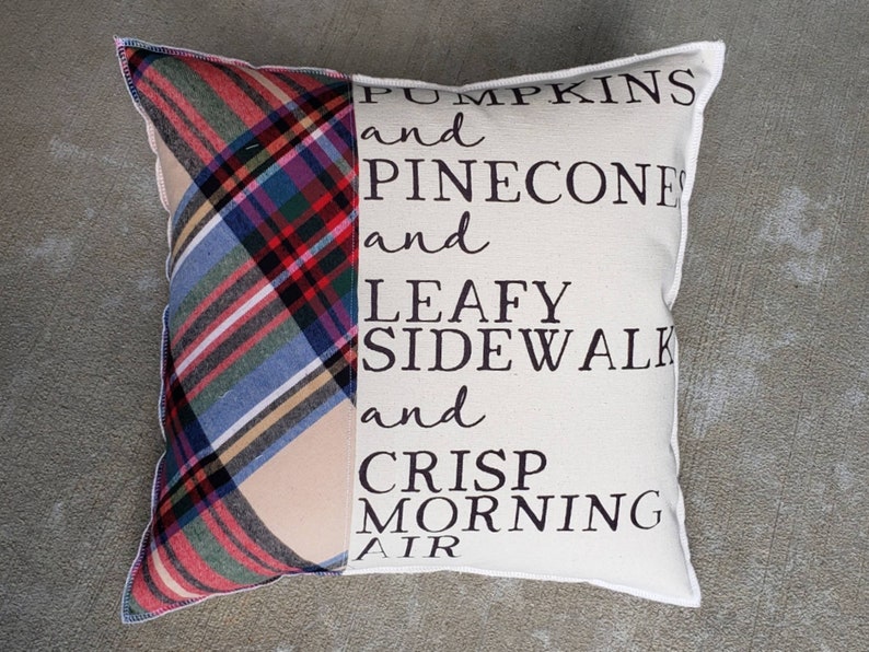 Fall Feelings Pillow Plaid