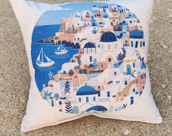 Favorite Places- Santorini TINY PILLOW