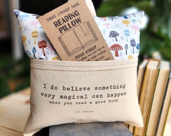 Reading Pillow- Special Kind of Magic- mushrooms- Book Pillow, Travel Pillow, Pocket Pillow