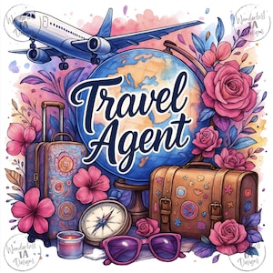 Travel Agent PNG | Colorful Travel Sublimation Design | DTF Print | Digital Download for Travel Agents | T-Shirt Graphic | Travel Vibes
