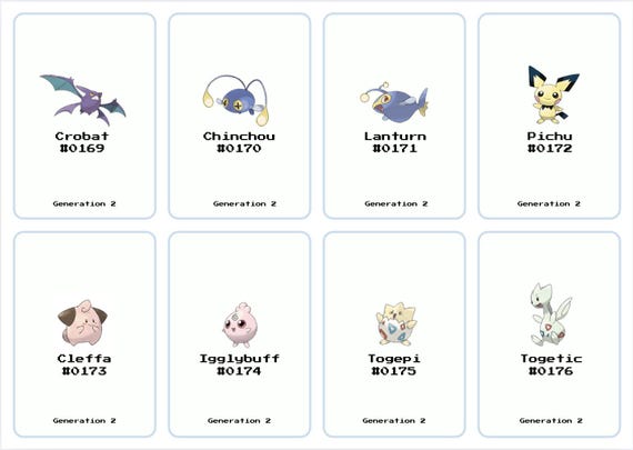 Gen 1 ONLY Pokedex Binder Card Inserts for Tracking - Printable PDF for  Collecting! - Etsy