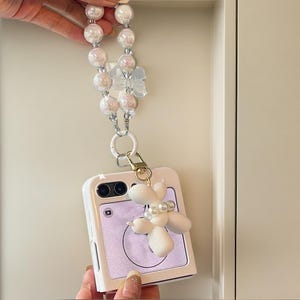 Coréen mignon chien pendentif Bracelet chaîne coque de téléphone pour Motorola Razr 40 Ultra 60 50 Ultra Razr Plus 2023 2024 housse de protection