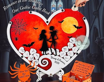 Gothic Heart Drop Box Guest Book: Halloween Wedding Keepsake