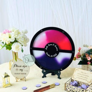 Personalized Pokéball wedding guest book for gaming themed decor