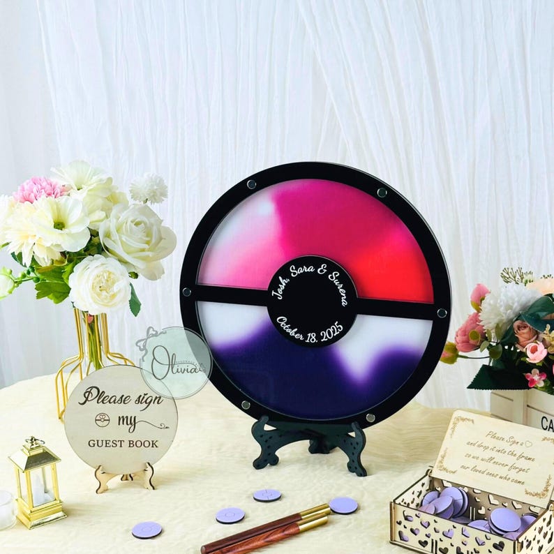 Personalized Pokéball wedding guest book for gaming themed decor
